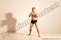 Underwear Martial art Man White Moving poses Slim Short Blond Dynamic poses Academic